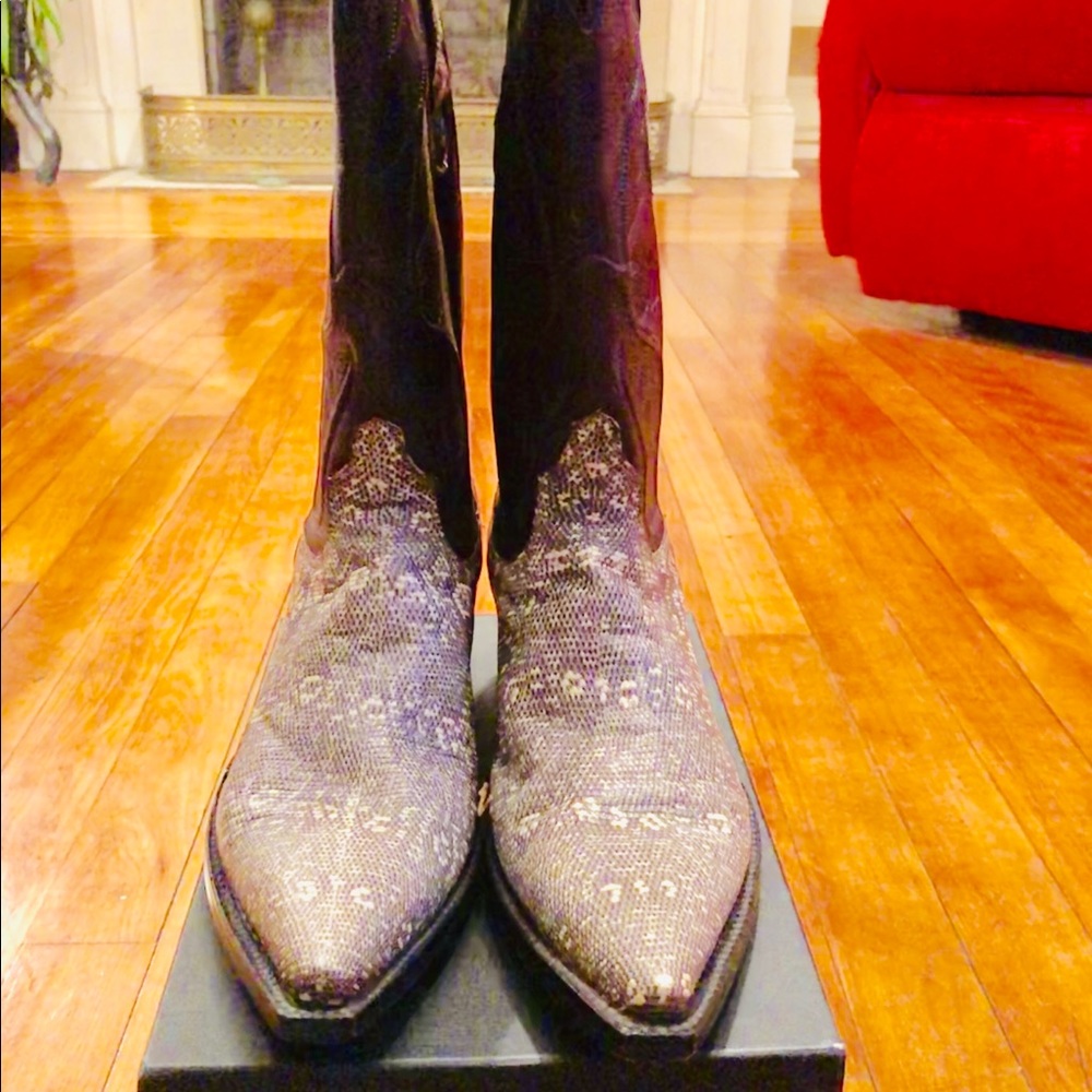 New!  Billy Martin Exotic Ring Lizard Cowboy Boots
